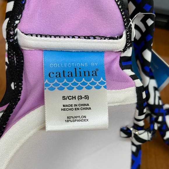 Catalina Geometric Aztec and jeweled bikini top size small 3/5 - Picture 4 of 4